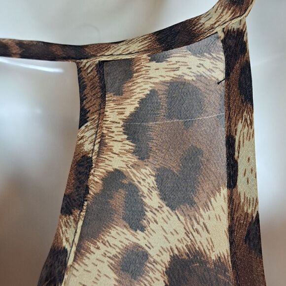 A’gaci Women’s Tank Top Size Med Iconic Y2K Leopard Halter Neck Gold Metal Bar - Picture 5 of 10